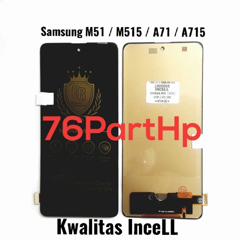 Lcd Touchscreen Kwalitas Incell Fullset Samsung M51 - M515 - A71 - A715