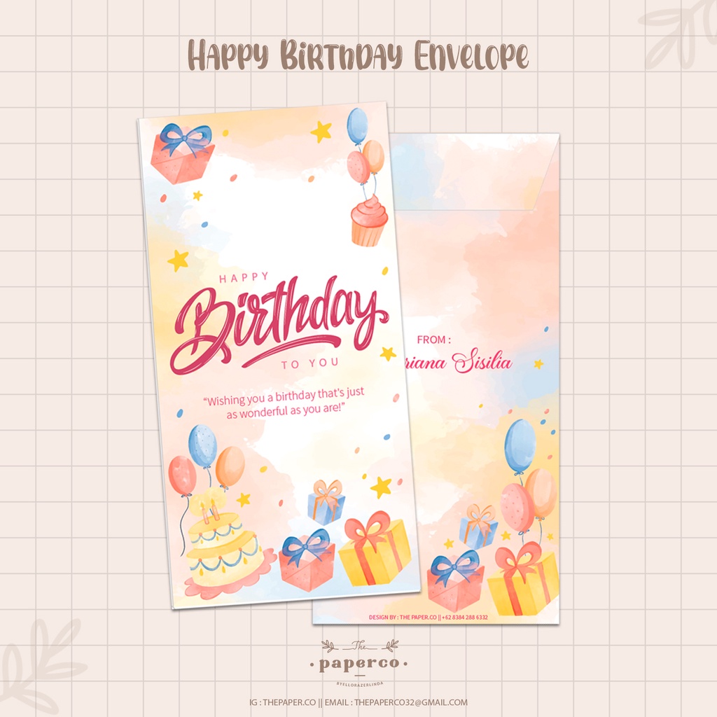 

Happy Birthday Angpao Bday Amplop Birthday Envelope BDAYEV01