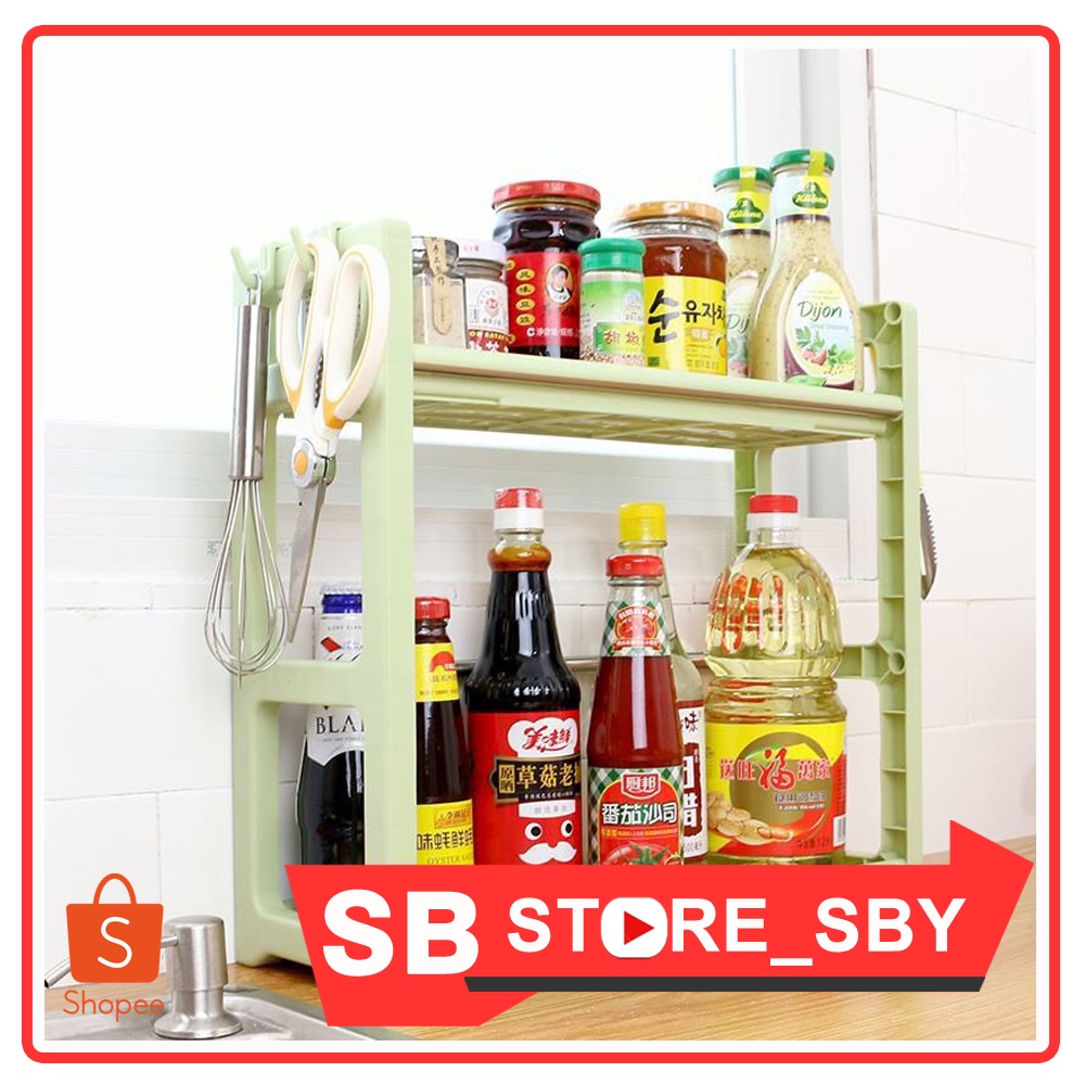 FAWSLINE Rak Bumbu 2 susun Plastik Fawsline / Rak dapur