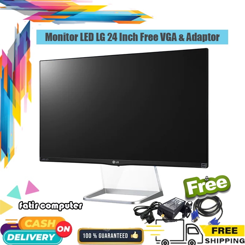 LED Monitor PC Komputer Gaming LG 24 inch Layar IPS Port VGA HDMI Second Garansi