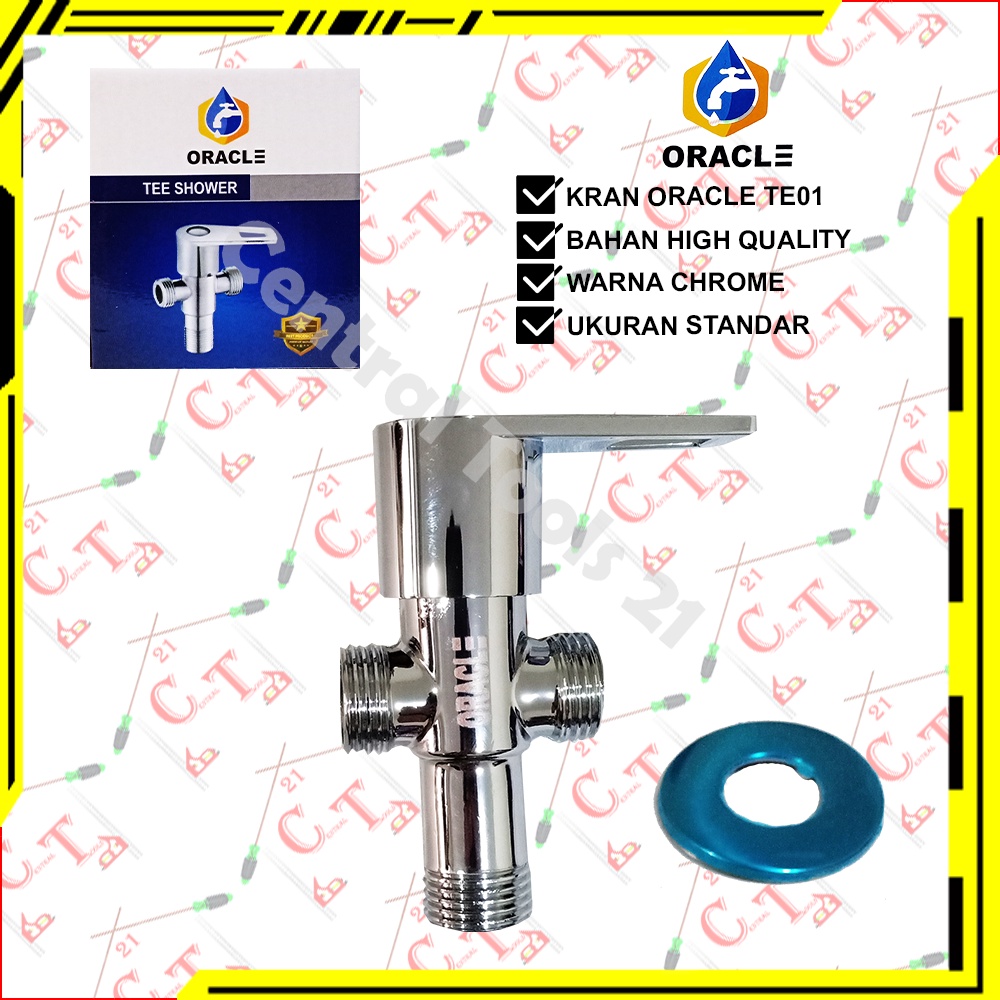 Kran Shower Tee Cabang 2 Engkol Oracle Chrome Keran Closet T