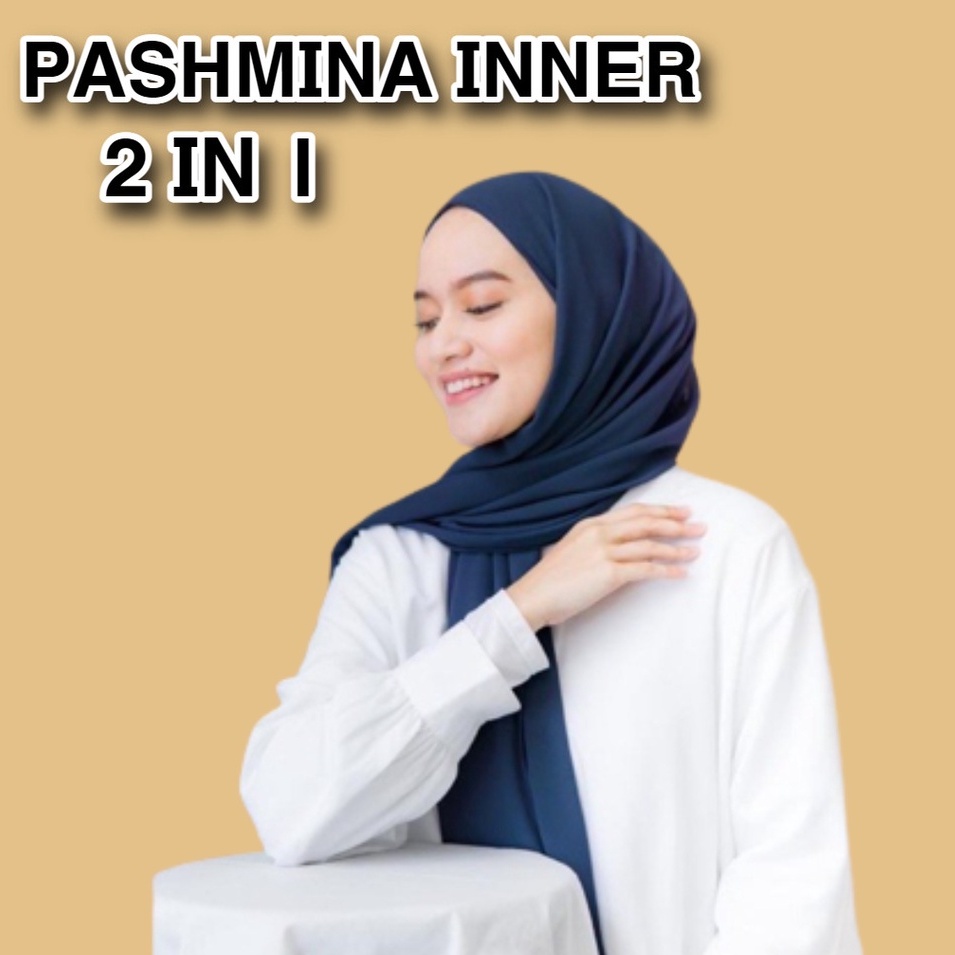 TERMURAH PASHMINA INNER 2IN1 / PASHMINA CERUTY BABY DOLL 180*75 PREMIUM