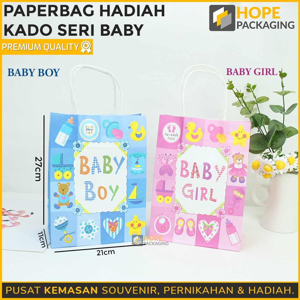 

[3 Pcs] Paper Bag Kertas Baby Boy Girl / Hampers Gift Box / Tas Kantong