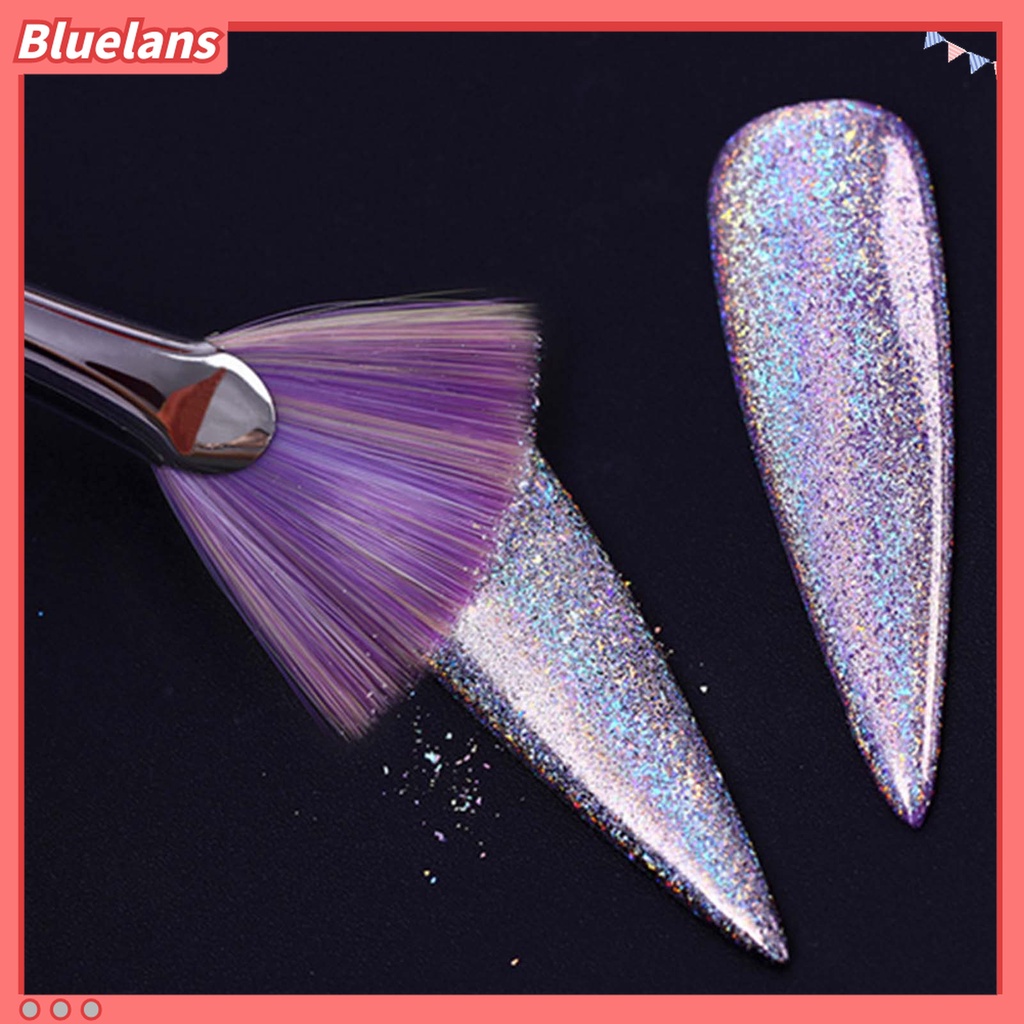 (In Stock) Kacamata Hitam Lensa Warna Warni ♡Kuas Pena Gambar Bubuk Glitter Berlian Imitasi Bentuk Kipas Untuk Nail Art