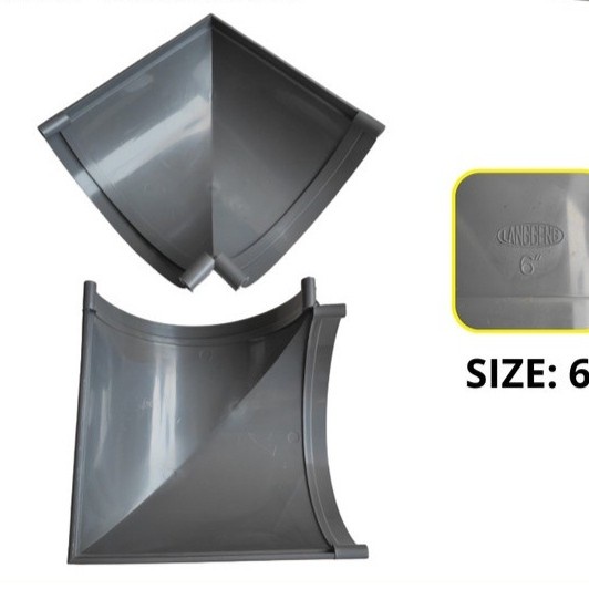 Belokan Siku Talang Air Bahan PVC - 8" Inchi