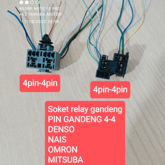 SOKET RUMAH RELAY GANDENG KAKI 4-4 DENSO NAIS OMRON MITSUBA