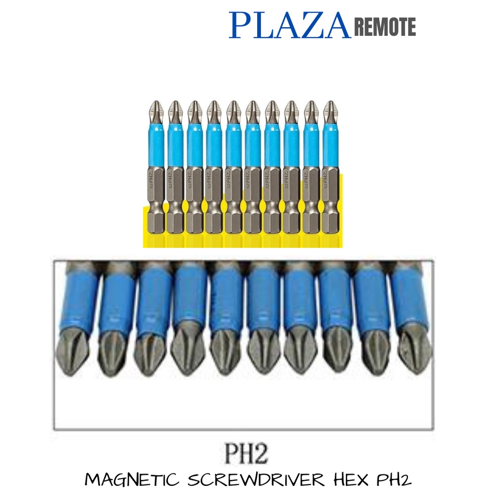 MATA OBENG MAGNETIC HEX 1/4 INCH PH2 5CM ANTI SLIP