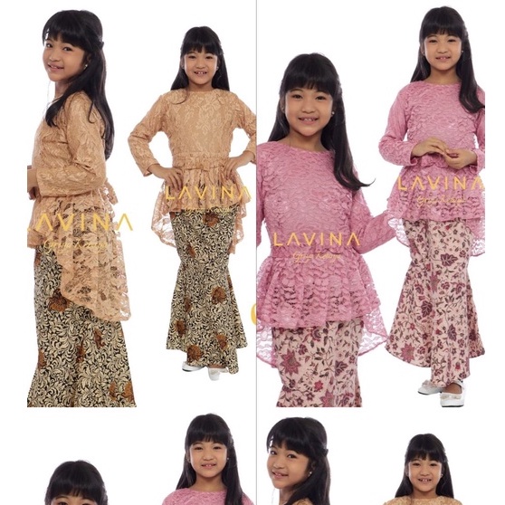 SETELAN KEBAYA ANAK PERMPUAN 3-11TAHUN + ROK KEBAYA / SET KEBAYA ANAK AURORA BROKAT / BRUKAT ANAK / 