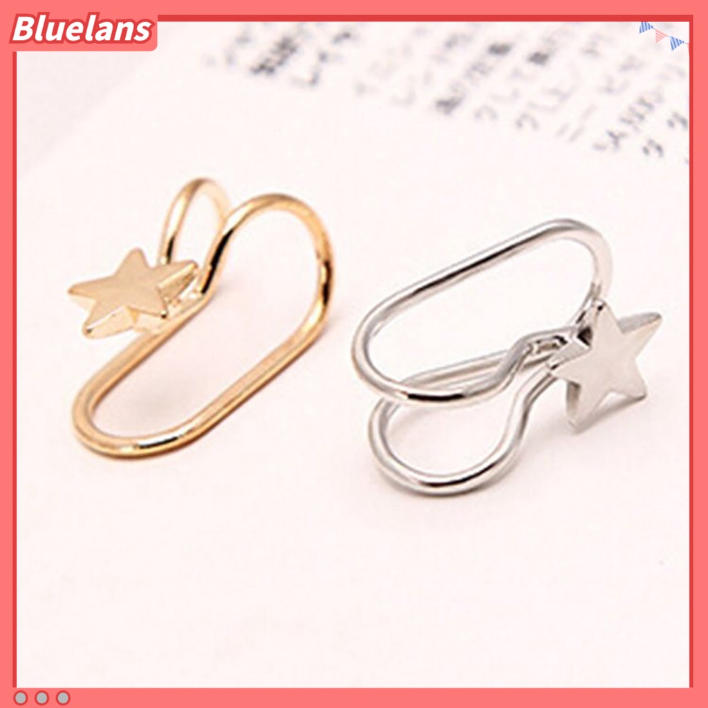 Bluelans 1Pc Women U Type Cubic Zirconia Faux Pearl Non Piercing Ear Cuff Clip Earring