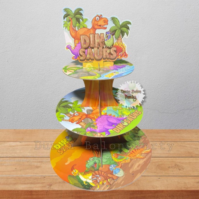 Cake Tier Dino / Standing Cake / Cupcake Stand Karakter Dinosaurus