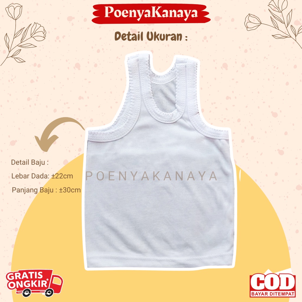 Singlet Kaos Dalam Bayi Putih Size S SL01