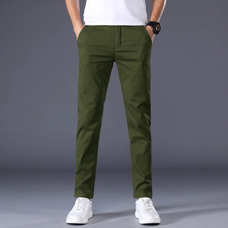 CELANA PANJANG CHINO PRIA SLIMFIT HIJAU ARMY TWILL COTTON PREMIUM