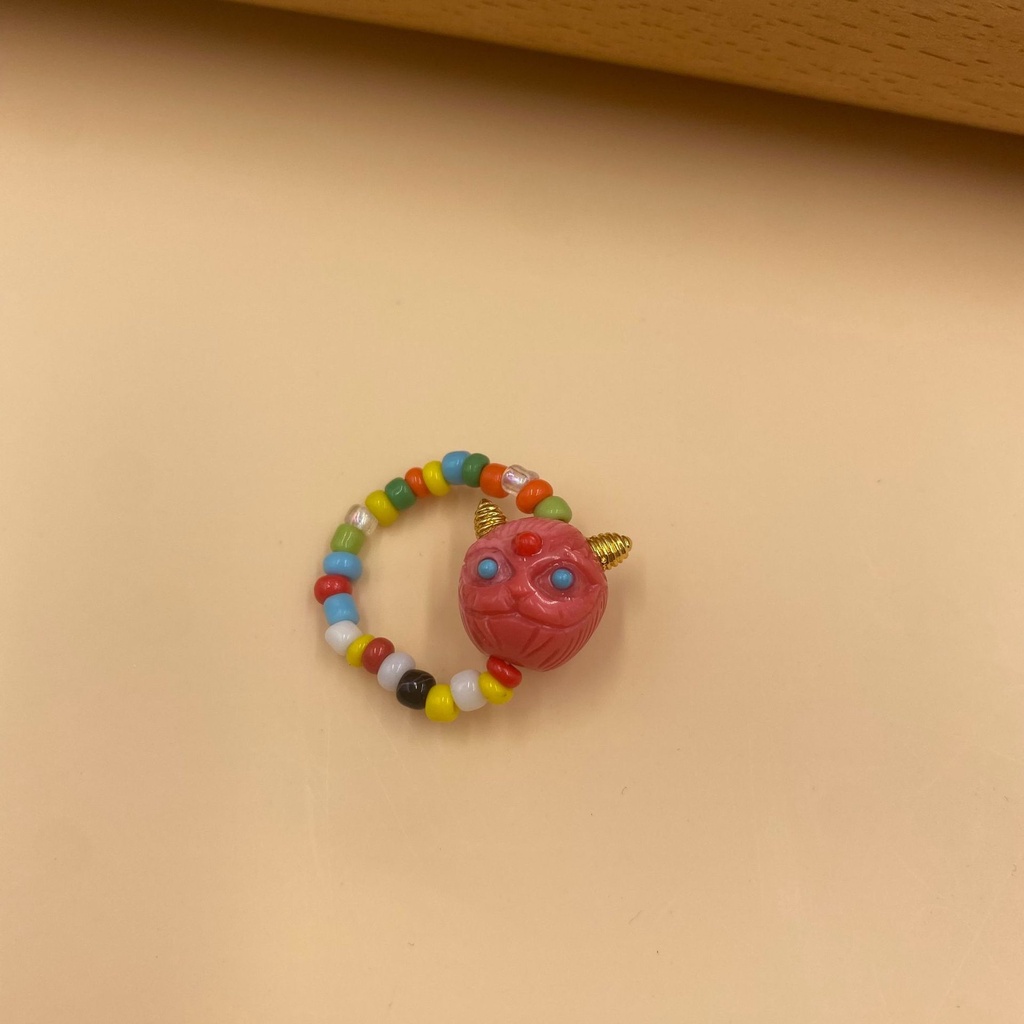 Cincin Elastis Bentuk Monster Kecil Lucu Warna-Warni