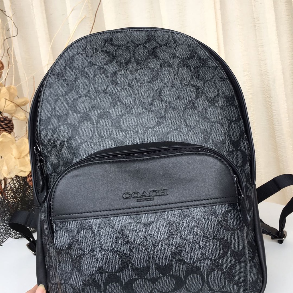 （Shopee Live）72483-9 Coach original 72483 PVC leather men's backpack backpack casual travel fashion backpack  beibao