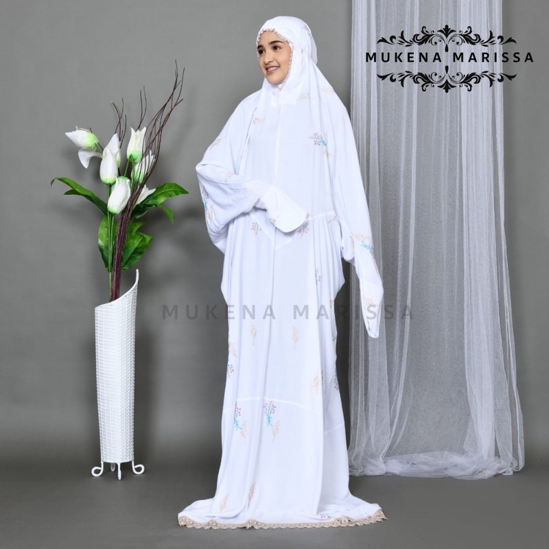 Marissa - Mukena Terusan Dewasa Bordir Serangkai Premium