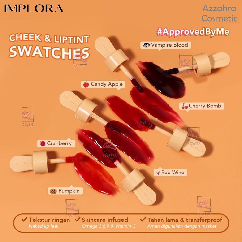 Implora Cheek and Lip tint | Liptint Aroma Candy Warna Cantik ORIGINAL BPOM