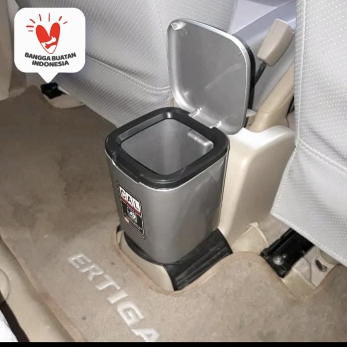 Tempat Sampah Mobil Kotak + Tatakan Karet Anti Tumpah SHINPO