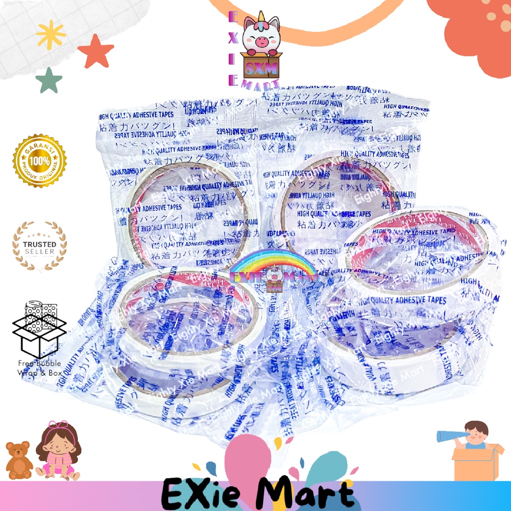 

DOUBLE TAPE - ISOLASI BOLAK BALIK - ISOLASI 2 SISI - ISOLASI PUTIH