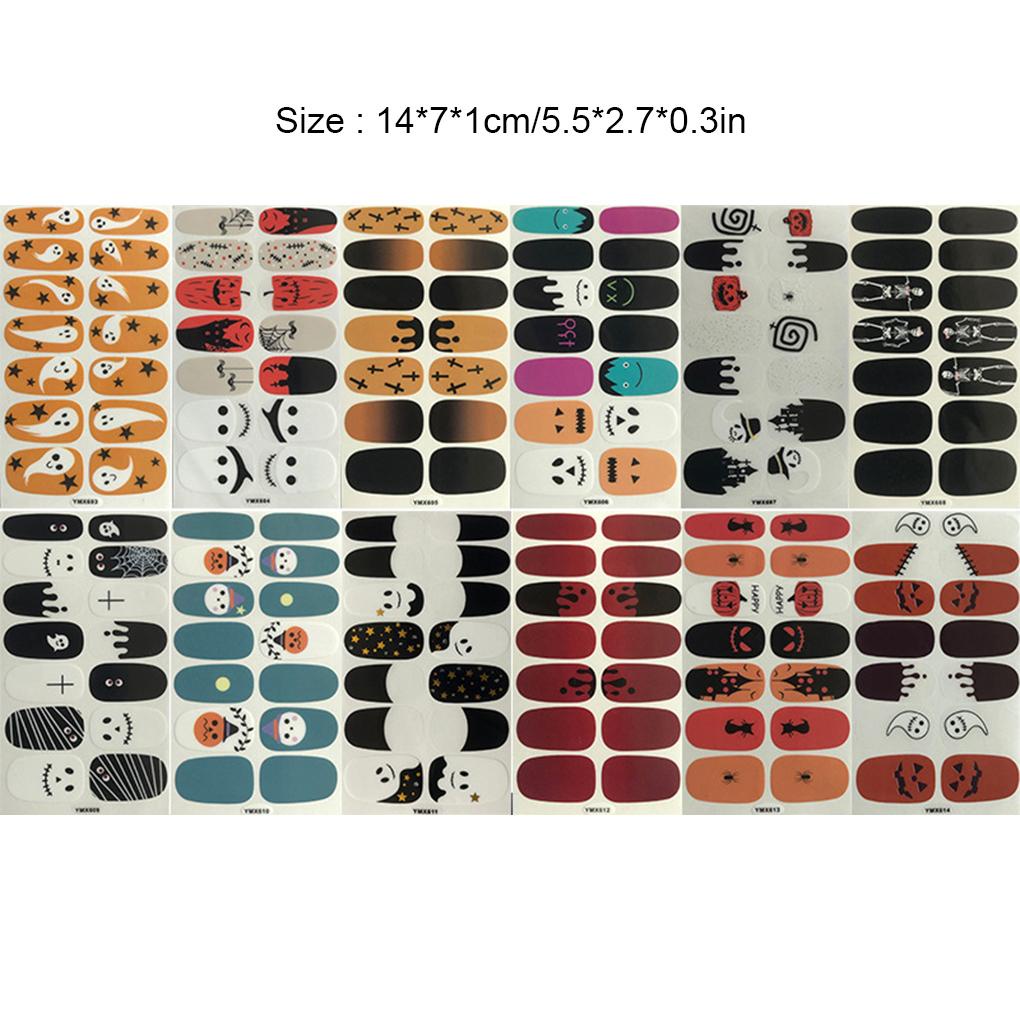 12 Pcs Stiker Kuku Jari Tema Halloween Untuk Dekorasi Pesta Wanita (house2020)