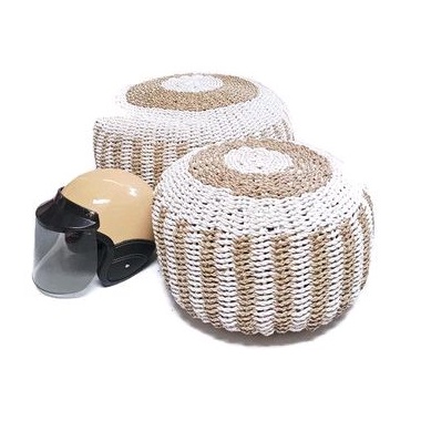 Sofa bulat anyaman seagrass pandan / bantal sofa pouffe / kursi sofa bulat