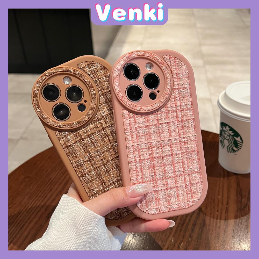 Case For iPhone 14 Series TPU Soft Simple Case Tweed Fabric Pink Black Purple Brown Case Camera Protection Shockproof Compatible For iPhone 14 13 12 11 Plus Pro Max 7 Plus X XR