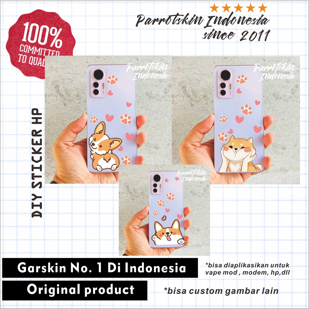 SITCKER DIY HP Smartphone Semua tipe Corgi series skin decal