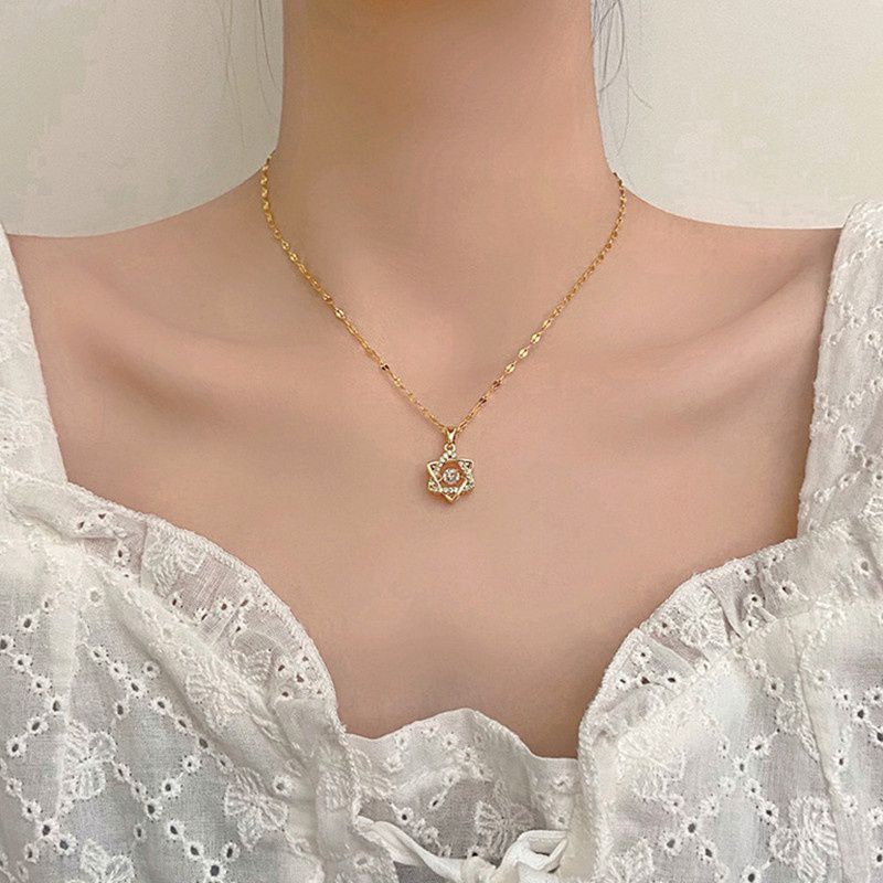 Kalung Anti Karat Wanita Korea Kalung Titanium Berlian Necklace Anti Luntur