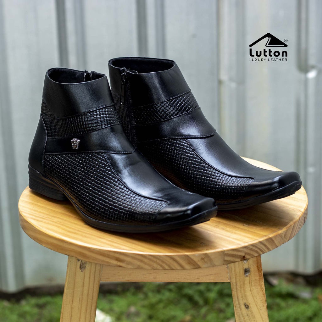 Lutton 39-43 Sepatu Boot PDH Kulit Asli BT 505