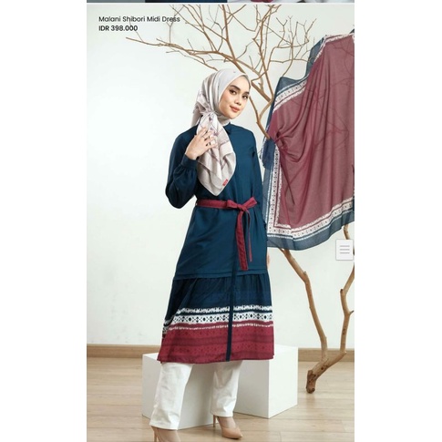 ZOYA Atasan Tunik Malani Shibori Midi Dress by ZOYA