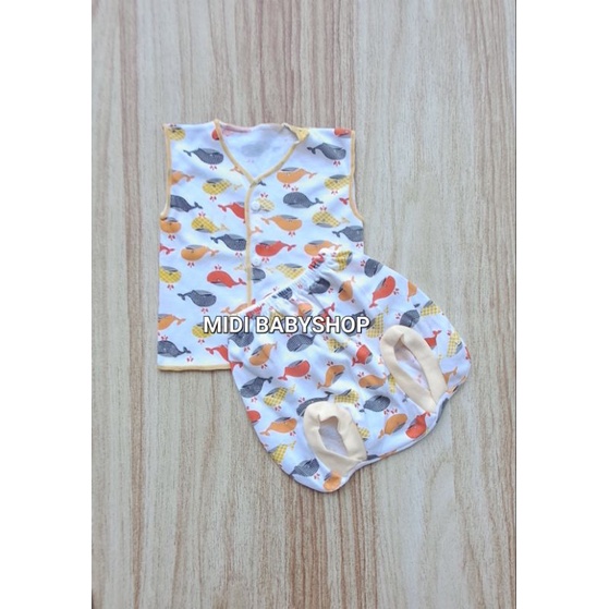 Setelan Baju Bayi Kutung Baru Lahir Motif Saffenda Baby SNI