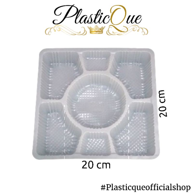 MIKA TRAY 20X20CM 20X20 CM ISI 50PCS 50 PCS SEKAT 7 NASI KOTAK PLASTIK PUTIH SUSU T20 SKAT DUS NASI 