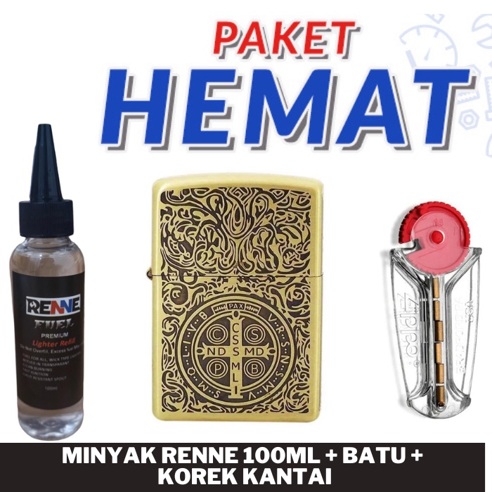 PAKET KOMPLIT KOREK API KANTAI GOLD CONSTANTINOPEL PLUS MINYAK 100ML PLUS BATU ZIPPO