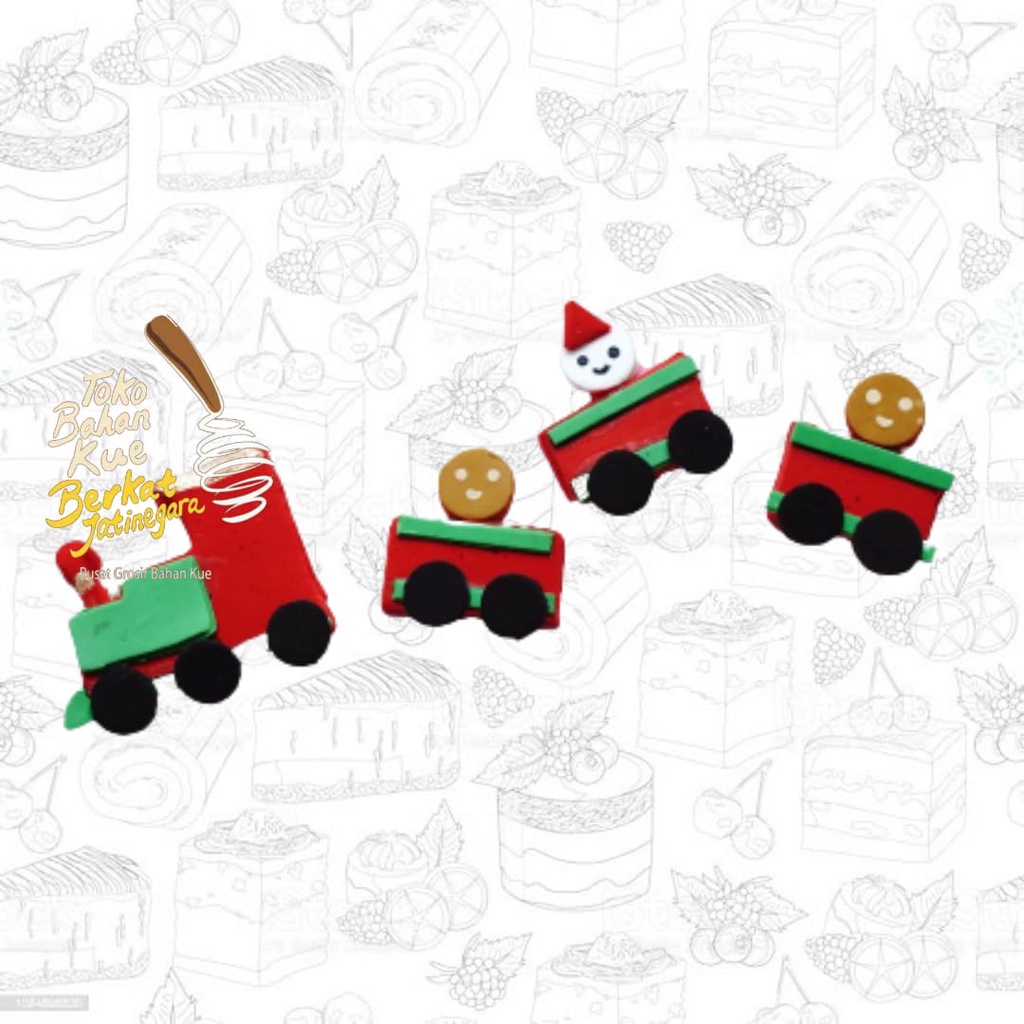 GUMPASTE KERETA NATAL / KERETA MERRY CHIRSTMAS / HIASAN CAKE