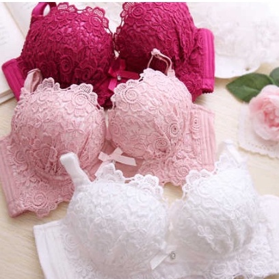 KINDSTORE❤ | [BRA-RENDA] Bra Yipian Shi Push Up Bra Sexy Lingerie Underwear motif bunga tali dapat  disesuaikan