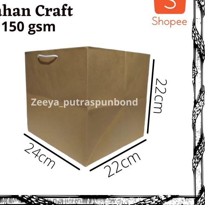 

limited STOCK!PAPERBAG COKLAT BESEK 22 BAHAN CRAFT 150gsm/UK 22X22|KD2