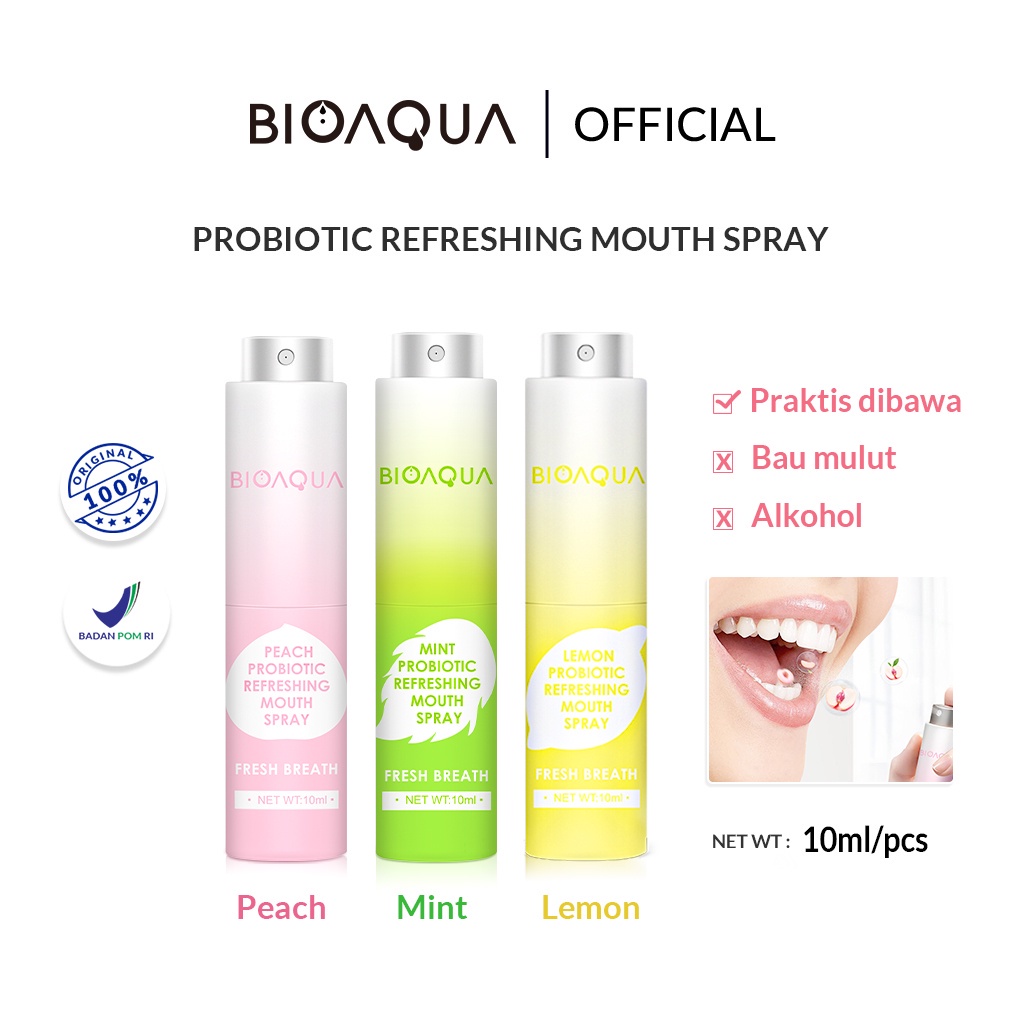 ✨ AKU MURAH ✨ BIOAQUA Probiotic Refreshing Mouth Spray 10ml / Penyegar Mulut ORIGINAL