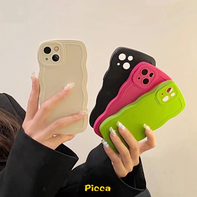 Casing Realme C15 10 C12 C35 C25 C11 2021 C25s C21Y C25Y C20A C20 C11 2020Realme C3 C1 C2 5 9i 6i 5i 5s Macaron Candy Color Shockproof Wave Edge Back Cover