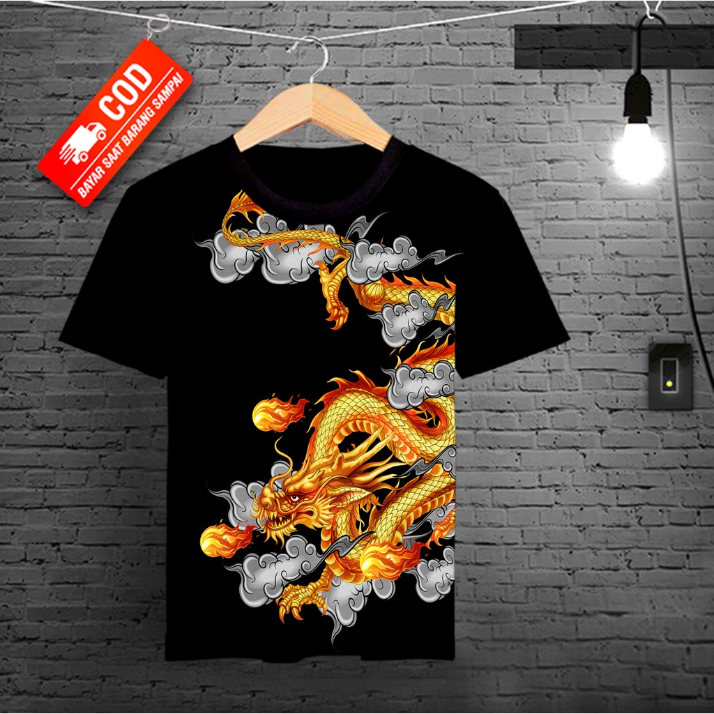 Kaos Motif Naga / Kaos Pria Dewasa / Kaos Distro Pria