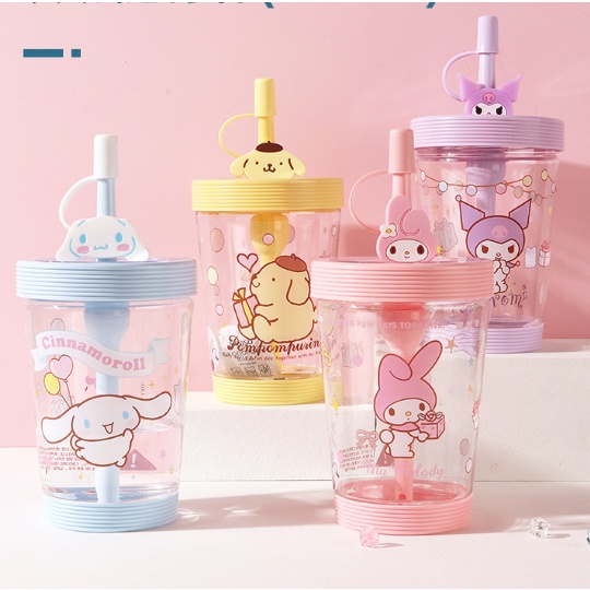 MINISO x SANRIO ( TUMBLER STIR ) Cinamoroll My Melody 535ml - Botol Minum -  (Kode 95C02))