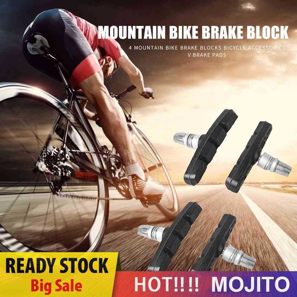 4pcs Kampas Rem V-brake Sepeda Gunung MTB Bahan Karet Tahan Lama