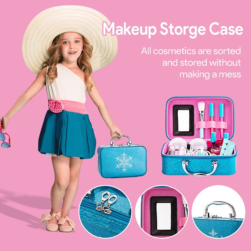 Children Pretend Plays Make Up Kit Set Mainan Make Up Anak Dengan Fungsi Asli - Kado Anak Cewek