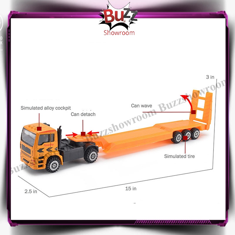 Construction Car Metal Mainan Anak Die Cast Mobil Konstruksi Panjang