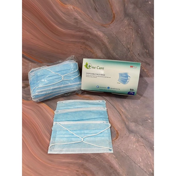 Masker 3 Ply One Care Biru Hijau