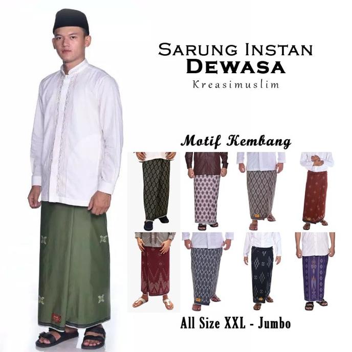 Sarung Instan Pria Remaja Dewasa Model Rok Motif Kembang