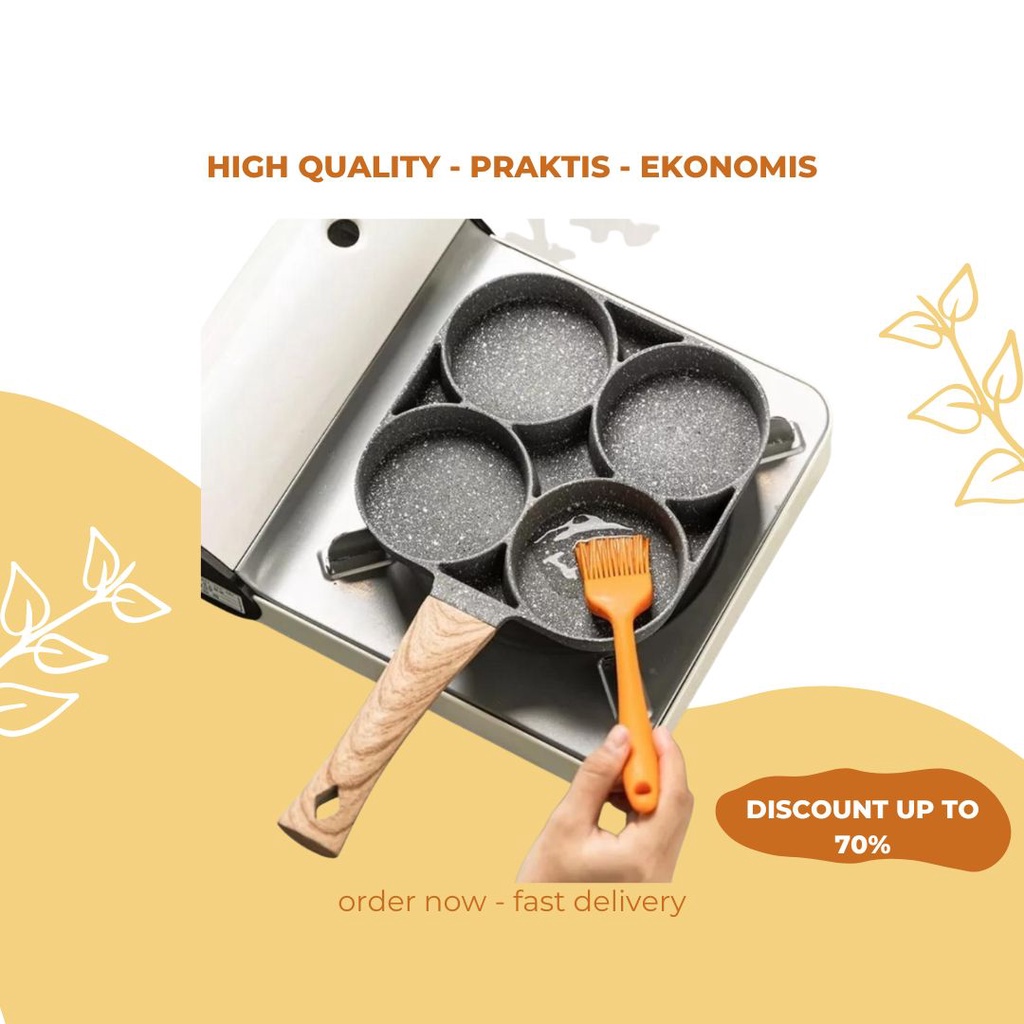 Jual Kitchen Point Burger egg grill pan suggo 4 lubang Penggorengan