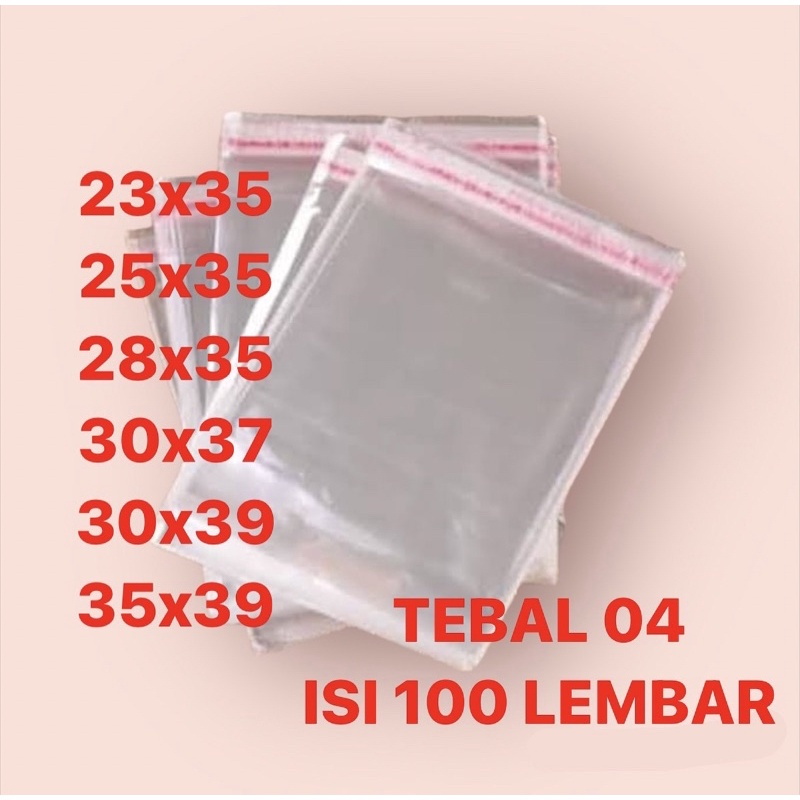 PLASTIK OPP TEBAL 04 MURNI GARMEN 35x39 30x39 30x37 28x35 25x35 23x35