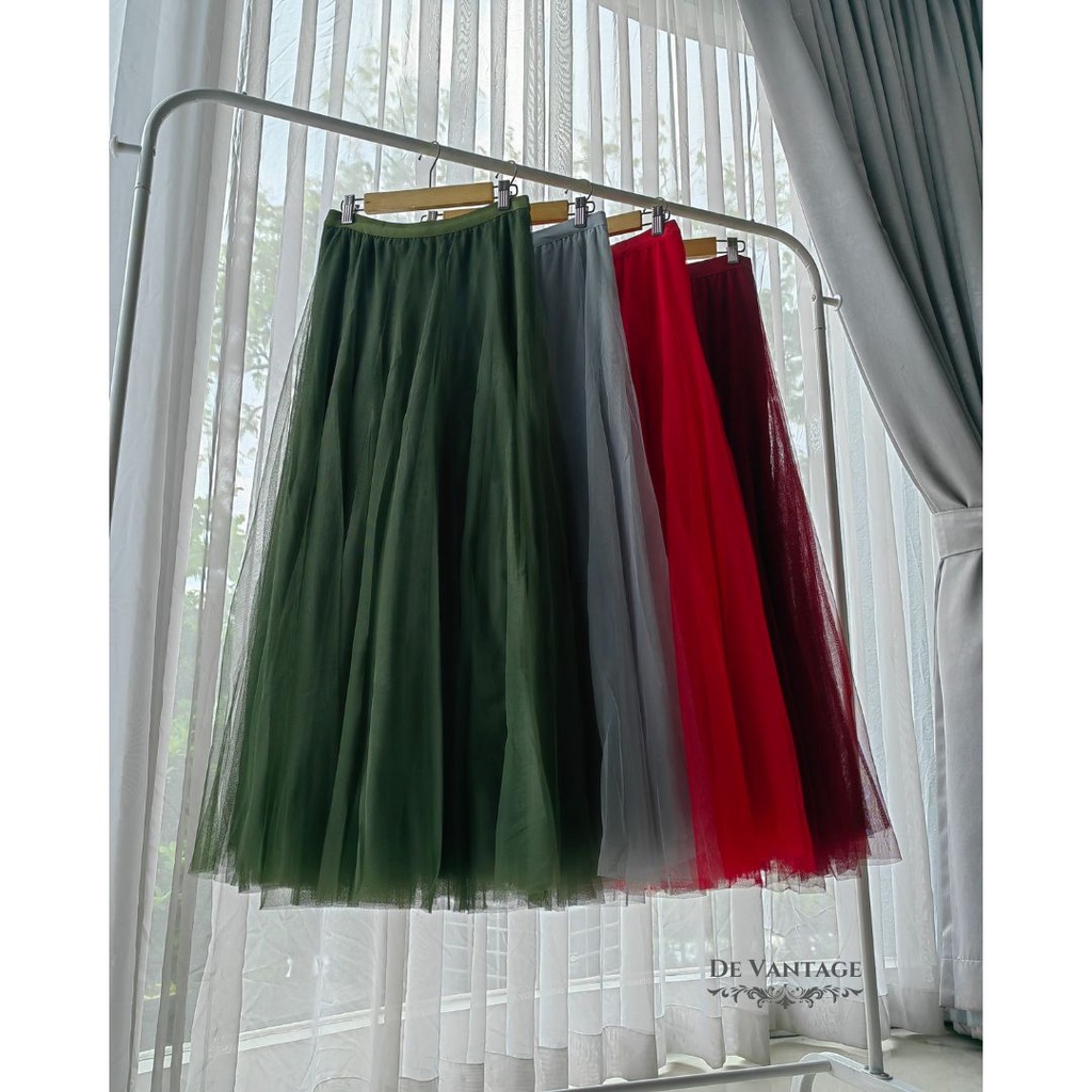 Rok Tutu Panjang / Rok Maxi Polos / Plain Tulle Skirt