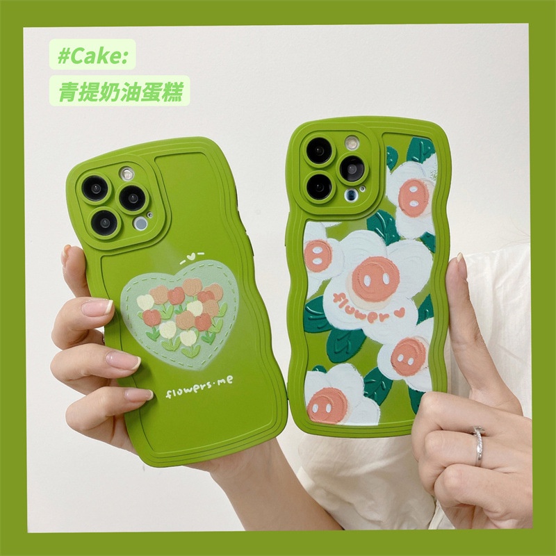 IPHONE Bulan Dan Bumi Wasabi Hijau Perlindungan Penuh Lembut Silicone Phone Case Cover Untuk Iphone7 8 PLUS X XR XS 11 12 13 14 PRO MAX SE