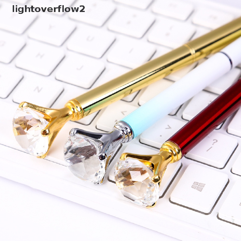 (lightoverflow2) Pulpen Dengan Hiasan Kristal Imitasi Untuk Hadiah