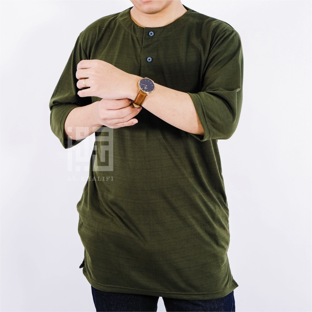 Kurta Pakistan Bahan Kaos Lengan 3/4 Baju Koko Muslim Dewasa